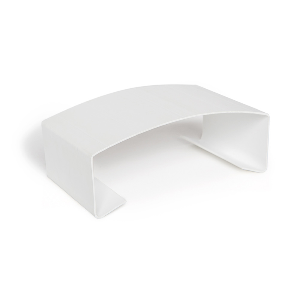 This is an image of the Connector Sleeve in White, for Vinyl Handrail Cover - fits 2x6 Handrail Cover