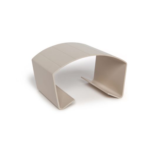 This is an image of the Connector Sleeve in Sandalwood, for Vinyl Handrail Cover - fits 2x4 Handrail Cover