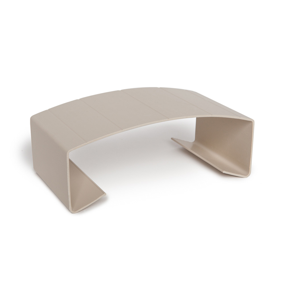 This is an image of the Connector Sleeve in Sandalwood, for Vinyl Handrail Cover - fits 2x6 Handrail Cover